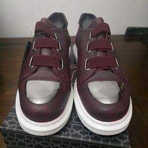 Men's Burgundy Loafers with Silver Accents